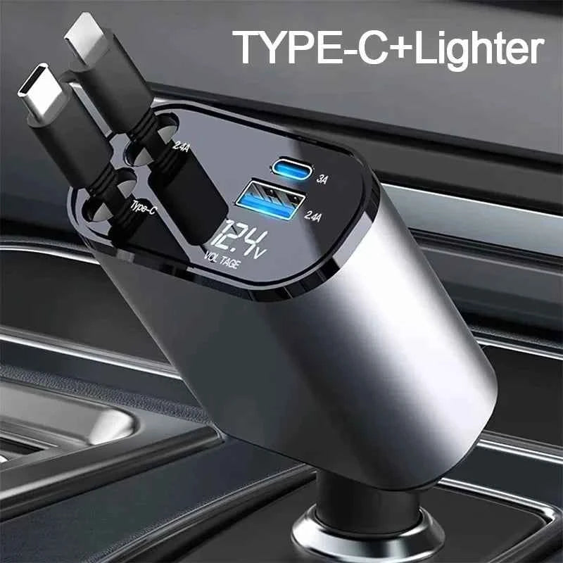 4 IN 1 Retractable Car Charger