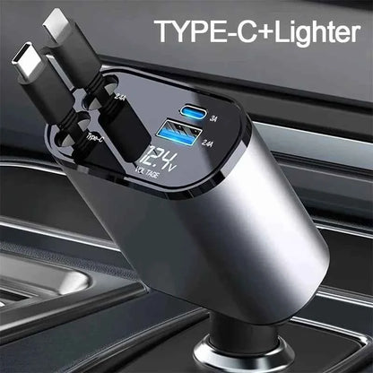 4 IN 1 Retractable Car Charger