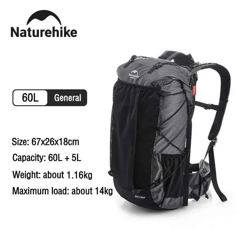 Naturehike Waterproof Mountain Backpack With Rain Cover For Hiking
