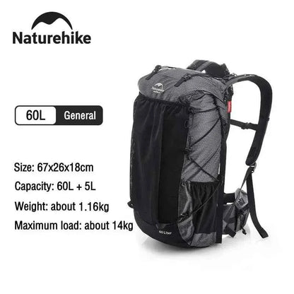 Naturehike Waterproof Mountain Backpack With Rain Cover For Hiking